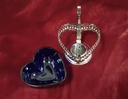 [458110592] Glas Schale blau Metallhalterung H 15 cm Bild 3