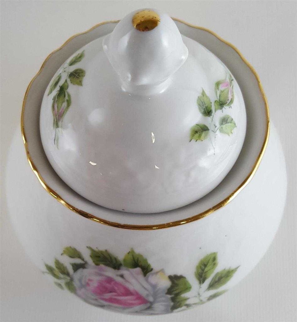 [45811078] Zuckerdose Schumann Arzberg Form Dresden Weiße Rose gebraucht - sehr gut Bild 2