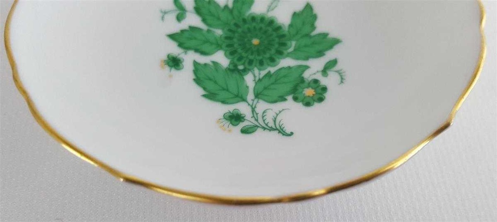 [45811087] Schale Teebeutelablage AK Kaiser Porzellan Schönbrunn Grün Bild 4