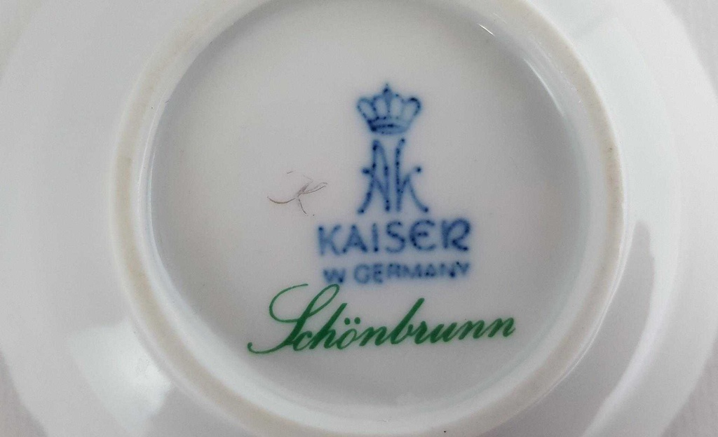 [45811087] Schale Teebeutelablage AK Kaiser Porzellan Schönbrunn Grün Bild 5