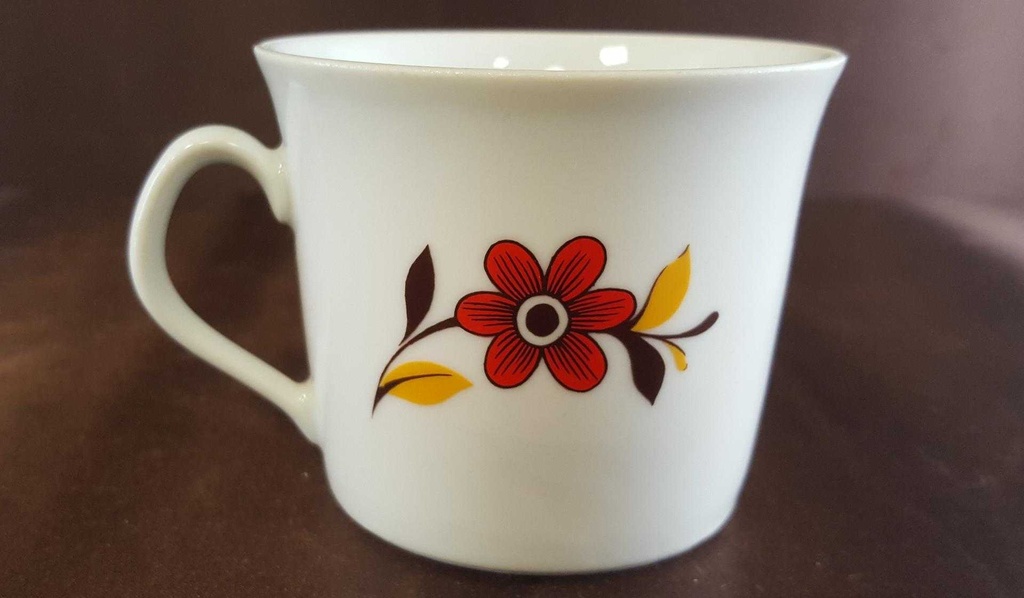 [45811102] Kaffeetasse Tasse Tirschenreuth Rote Blumen gebraucht - gut Bild 2