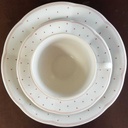 [45811152] Kaffeegedeck 3tlg Marienbad Ingres Weiss Rote Rauten gebraucht - sehr gut Bild 2