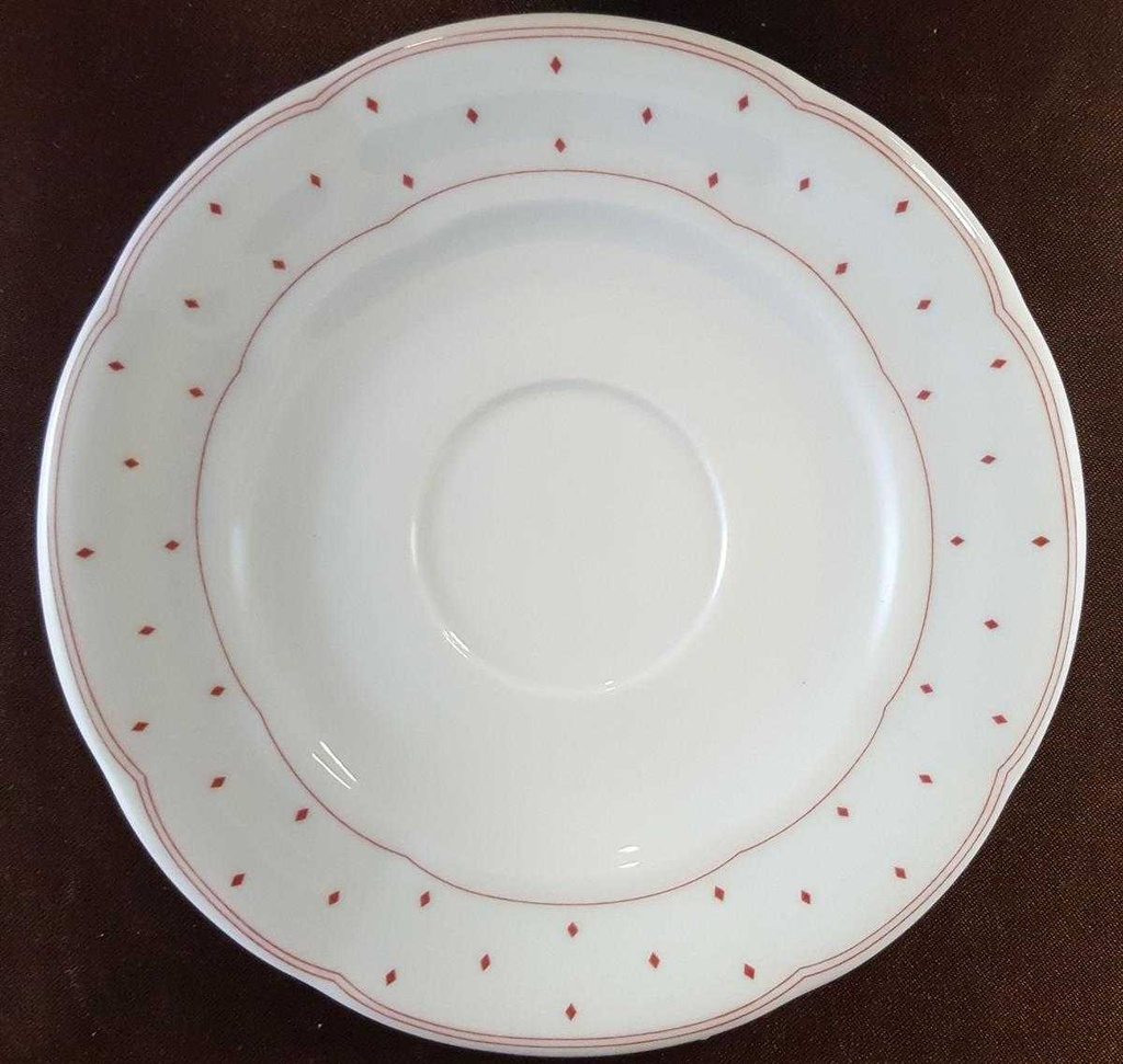 [45811152] Kaffeegedeck 3tlg Marienbad Ingres Weiss Rote Rauten gebraucht - sehr gut Bild 4