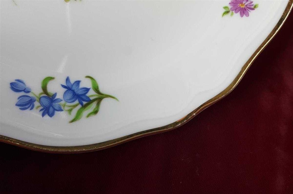 [45811157] Kuchenteller Dessertteller Goldrand 19,7 cm Schirnding Bavaria Blumenmuster mit gebraucht - gut Bild 2