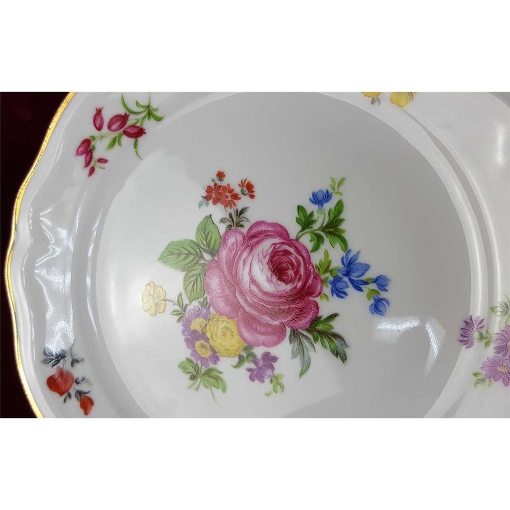 [45811157] Kuchenteller Dessertteller Goldrand 19,7 cm Schirnding Bavaria Blumenmuster mit gebraucht - gut Bild 4