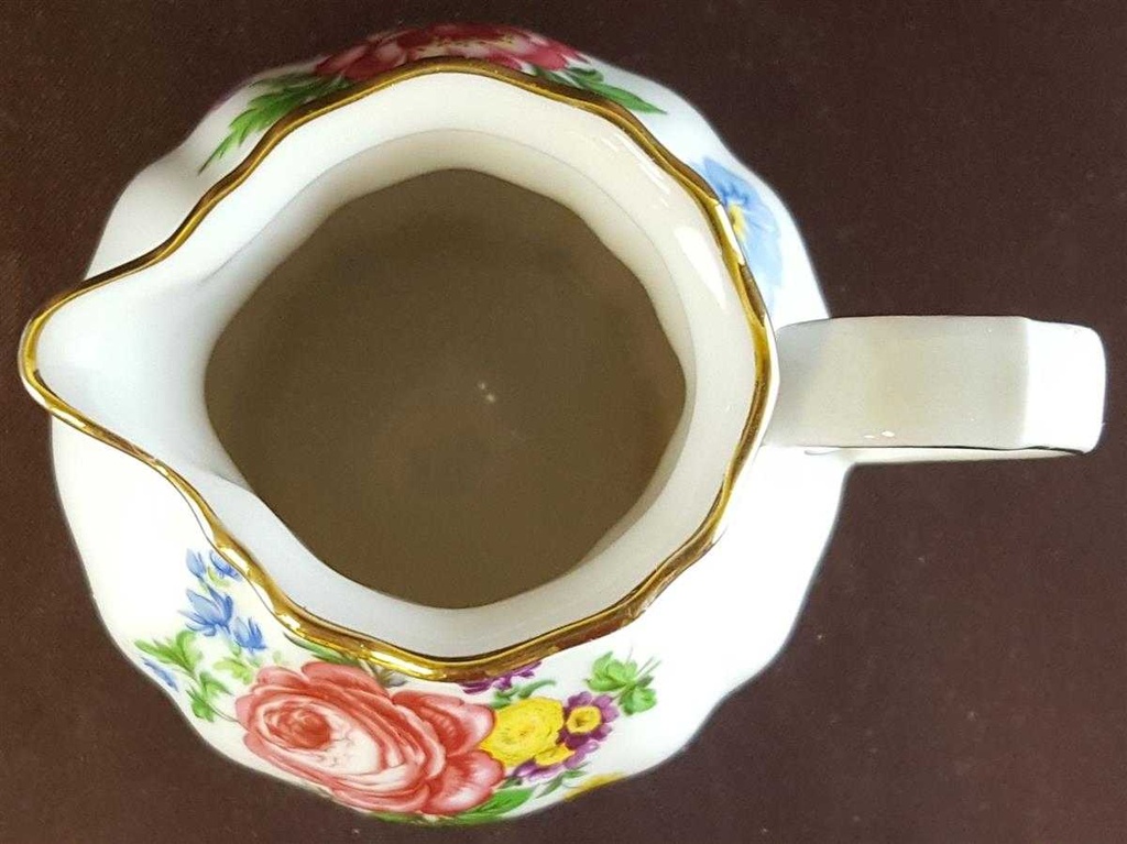[45811159] Milchkännchen Goldrand Schirnding Bavaria Blumenmuster mit gebraucht - sehr gut Bild 3