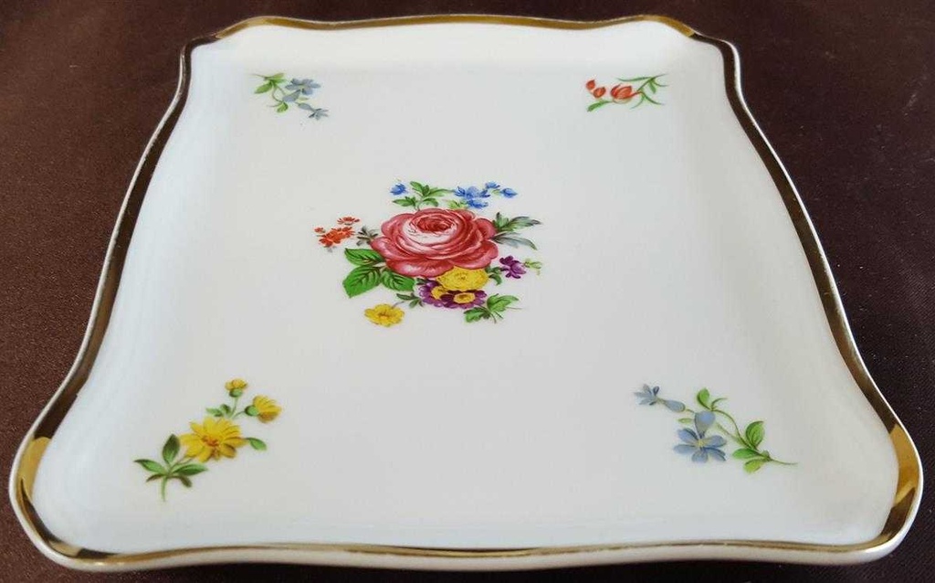 [45811160] Butterplatte Goldrand Schirnding Bavaria Blumenmuster mit gebraucht - gut Bild 2