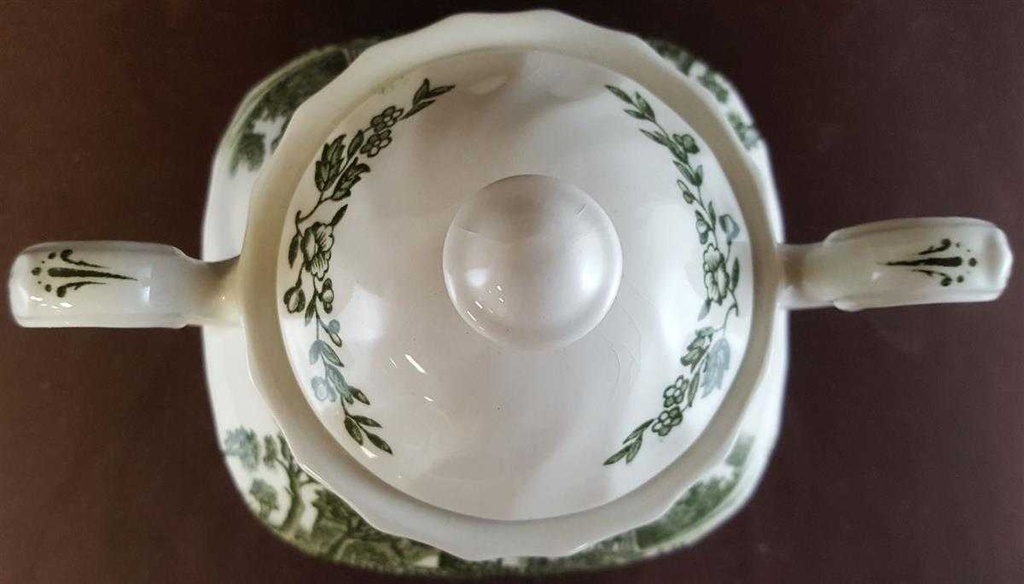 [45811173] Zuckerdose Royal Essex Shakespeares Country Grün gebraucht - gut Bild 3
