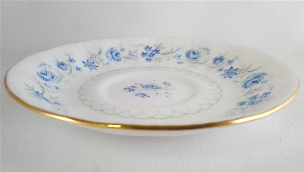 [45811197] Untertasse für Kaffee 14 cm Royal Malvern Blaue Blumenranke Blau gebraucht - sehr gut Bild 2