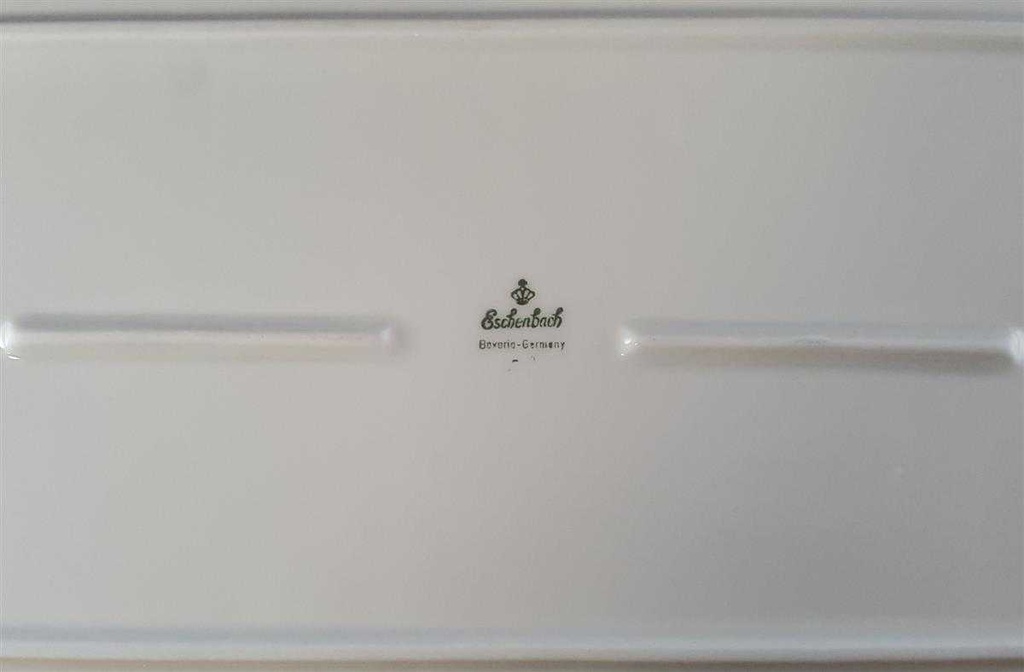 [45811216] Dessertteller Königskuchenplatte Tortenplatte Kuchenplatte Tortenständer Eschenbach Salzburg braun grüne Ranke gebraucht - akzeptabel Bild 4