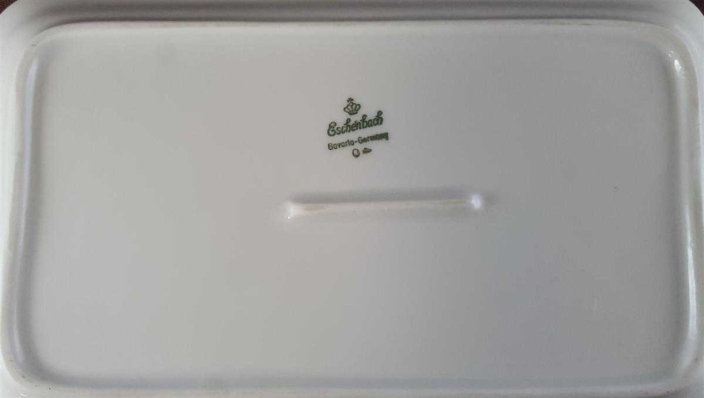 [45811218] Servierplatte Speiseplatte Fleischplatte Tablett für Milch und Zucker 23x12,7 cm Eschenbach Salzburg braun grüne Ranke gebraucht - sehr gut Bild 4