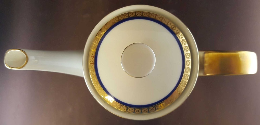 [45811260] Kaffeekanne 1,3 L Winterling Kirchenlamitz Kobalt goldene Bordüre gebraucht - sehr gut Bild 3