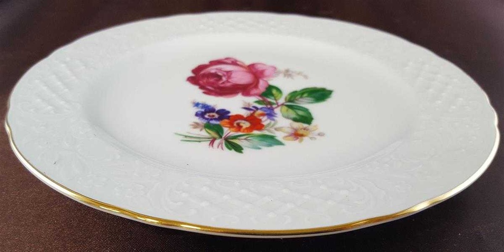 [45811265] Kuchenteller Dessertteller Frühstücksteller 19,7 cm Schumann Arzberg Form Dresden Bunte Blume gebraucht - gut Bild 2