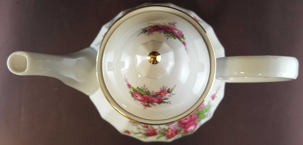 [45811286] Kaffeekanne Goldrand 1,3 L Seltmann Weiden Rote Blumen gebraucht - sehr gut Bild 6