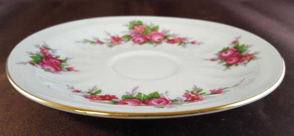 [45811290] Untertasse für Kaffee Goldrand 14,6 cm Seltmann Weiden Rote Blumen gebraucht - gut Bild 2
