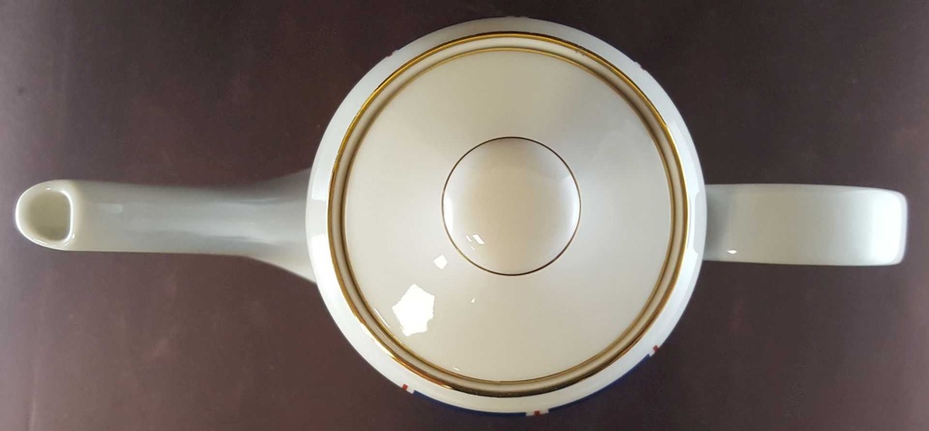 [45811312] Kaffeekanne Kanne Goldrand 1,2 L Seltmann Weiden Blau Rot mit gebraucht - sehr gut Bild 4