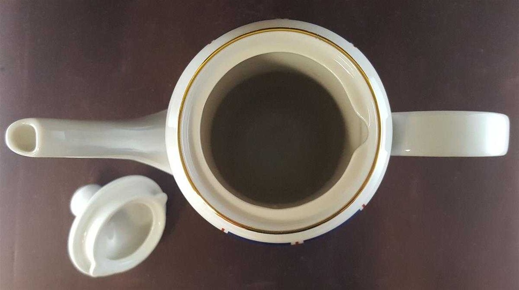 [45811312] Kaffeekanne Kanne Goldrand 1,2 L Seltmann Weiden Blau Rot mit gebraucht - sehr gut Bild 5
