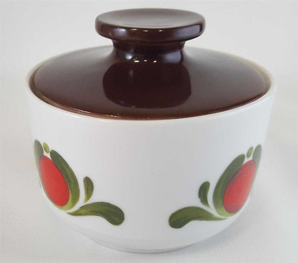 [45811324] Zuckerdose Winterling Röslau Retrodekor Rot grün gebraucht - sehr gut Bild 2