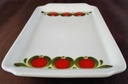 [45811334] Servierplatte Speiseplatte Fleischplatte Steakplatte 20x12 cm Winterling Röslau Retrodekor Rot grün gebraucht - sehr gut Bild 2