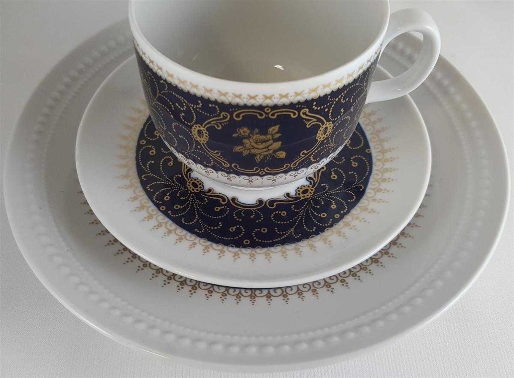 [45811377] Kaffeegedeck Reichenbach Echt Kobalt mit Golddekor 3tlg. Bild 2