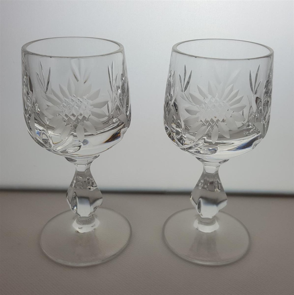[2118745] 2er Set Kristall Schnapsglas Schnapsgläser Blumenmuster H 10,5 cm Bild 2