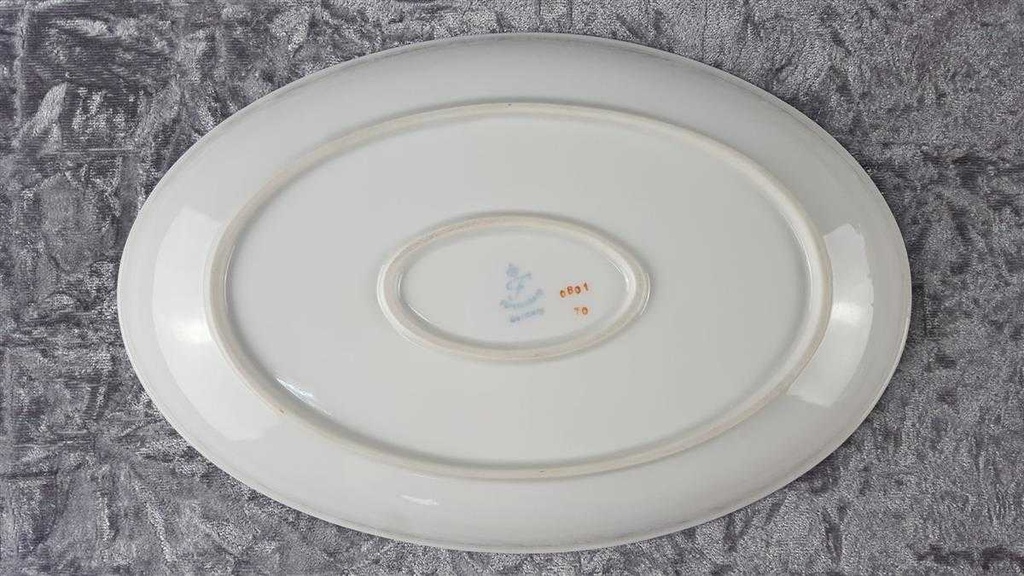 [458114396] Servierplatte Fleischplatte Goldrand 27,5x18,5 cm Fürstenberg Schloß 644 0801 gebraucht - gut Bild 5