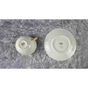 [458114418] Kaffeetasse mit Untertasse Tasse Goldrand Edelstein Bavaria 15808 Elfenbein Beige gebraucht - gut Bild 5