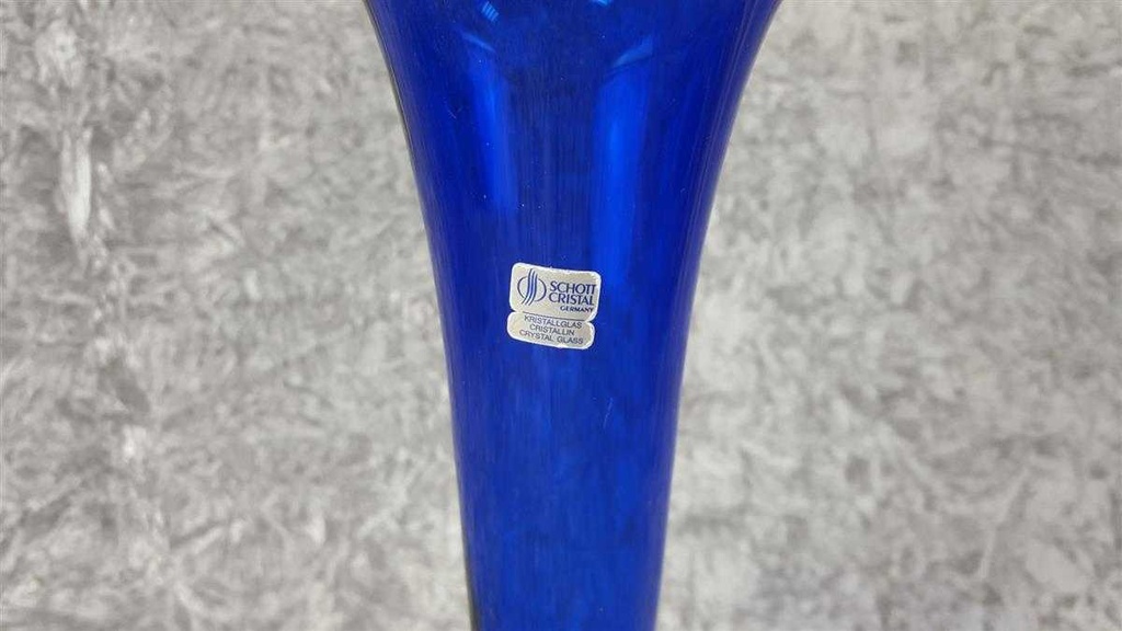 [458114428] Vase Blumenvase 32 cm Schott Einzelteile Blau gebraucht - gut Bild 2