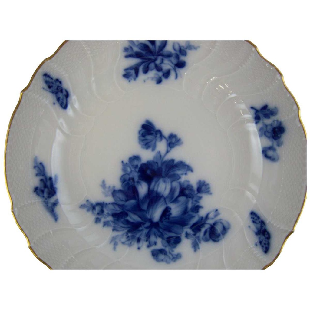 [4581145] Suppenteller Goldrand 24,3 cm KPM Berlin Neuosier Blaue Blumen gebraucht - gut Bild 2