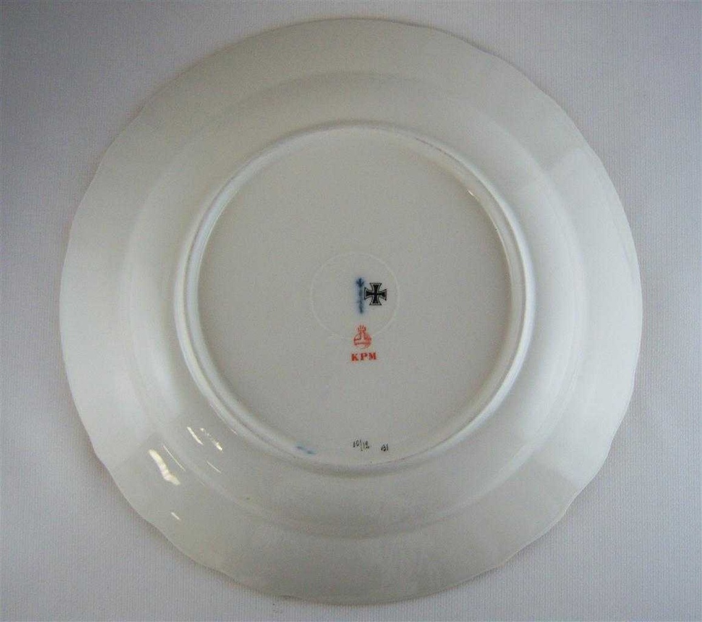 [4581145] Suppenteller Goldrand 24,3 cm KPM Berlin Neuosier Blaue Blumen gebraucht - gut Bild 6