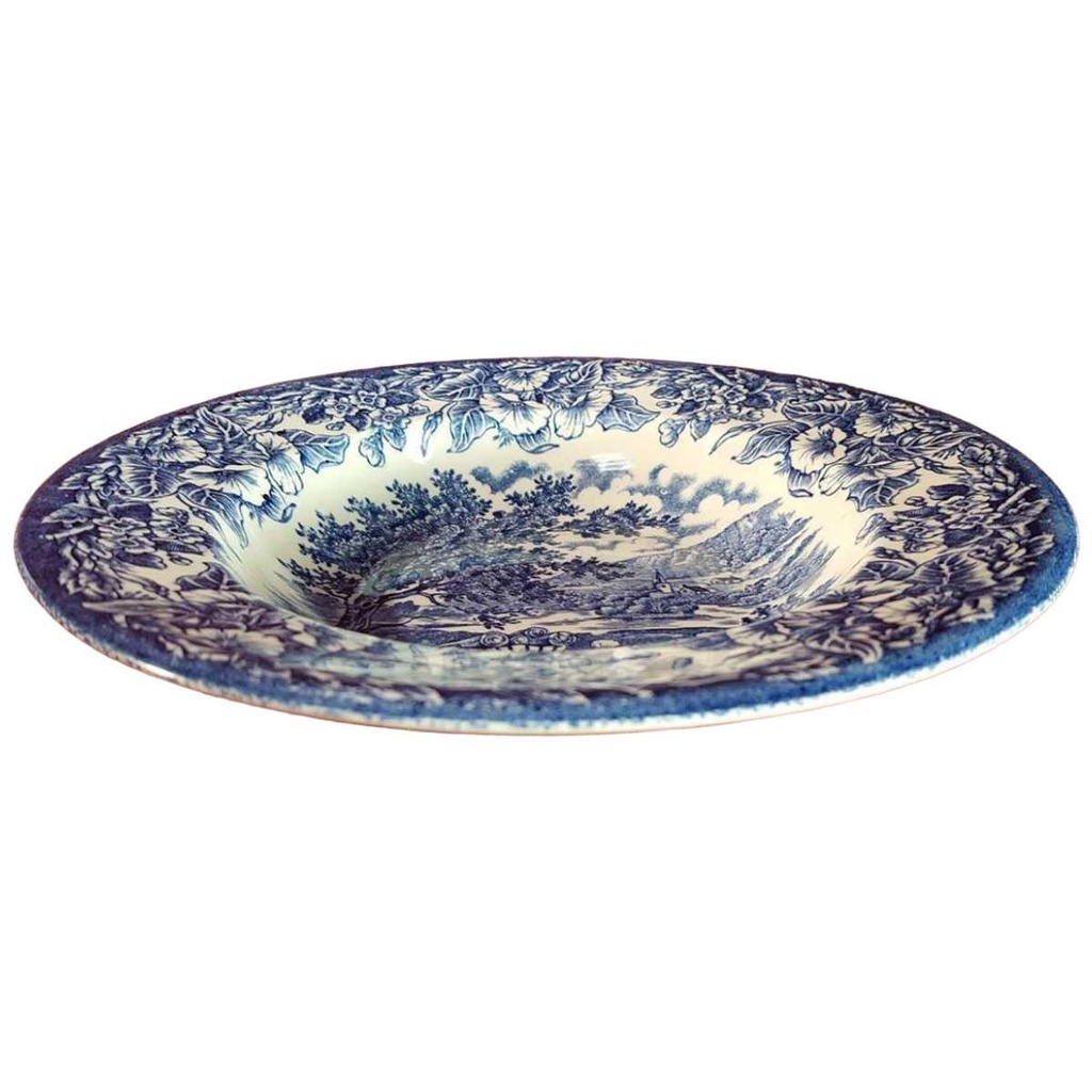 [458114751] Suppenteller 22,5 cm English Ironstone Tableware (EIT) EIT England Morning Glories On Rim Blau gebraucht - sehr gut Bild 2