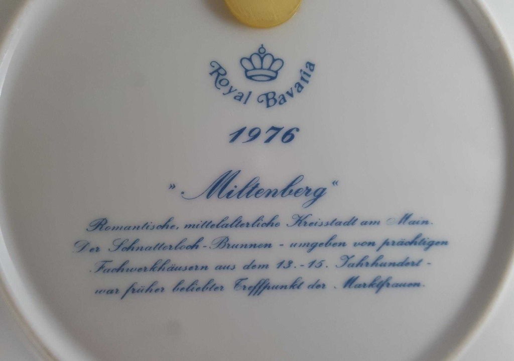 [45811486] Wandteller Sammelteller Royal Bavaria 1976 Miltenberg gebraucht - sehr gut Bild 4