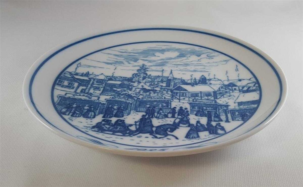 [45811492] Wandteller Sammelteller Hutschenreuther Pieroth Sammlung Weihnachtsmarkt 1985 Blau gebraucht - sehr gut Bild 2