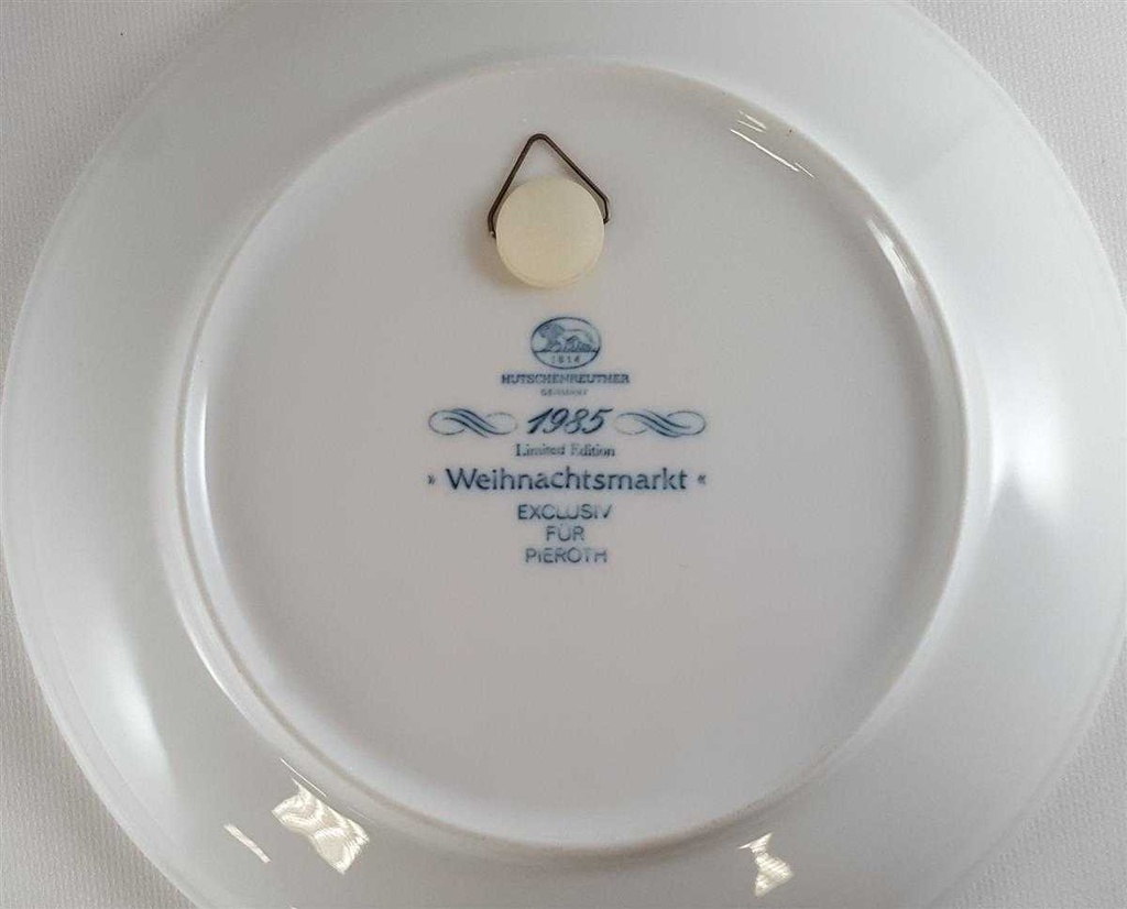 [45811492] Wandteller Sammelteller Hutschenreuther Pieroth Sammlung Weihnachtsmarkt 1985 Blau gebraucht - sehr gut Bild 4