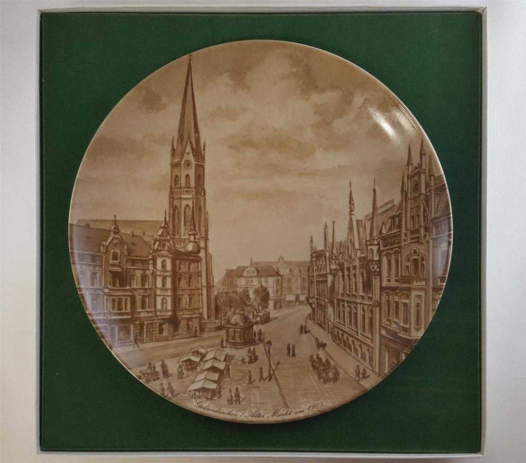 [45811528] Heimatteller Sammelteller AK Kaiser Wandteller Gelsenkirchen 3.Motiv Alter Markt um 1905 gebraucht - sehr gut Bild 6