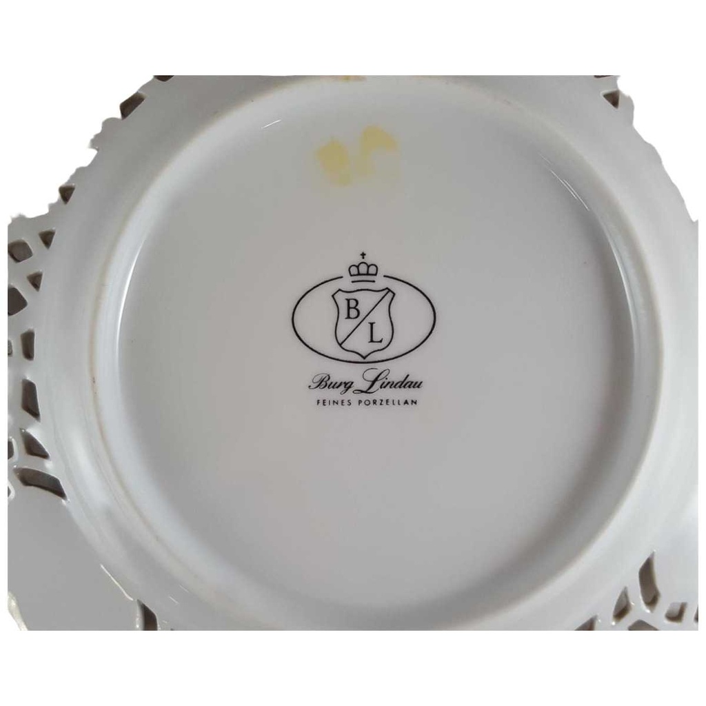 [45811533] Wandteller Goldrand Durchbrucharbeit 19,5 cm Burg Lindau gebraucht - sehr gut Bild 2