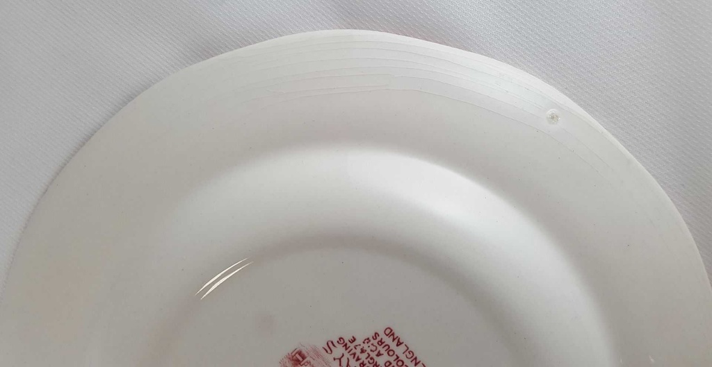 [45811556] Kuchenteller 20 cm Enoch Wedgwood Dickens Coaching Days Rot gebraucht - gut Bild 4