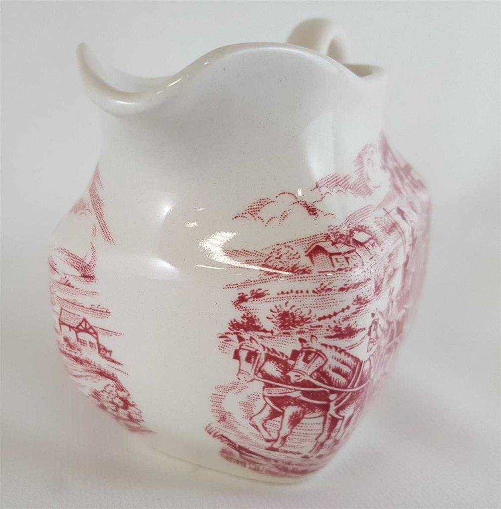 [45811557] Milchkännchen Enoch Wedgwood Dickens Coaching Days Rot gebraucht - gut Bild 3
