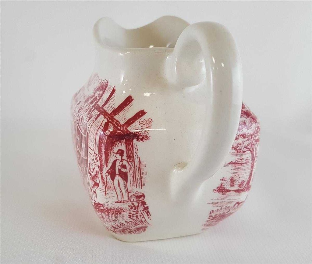 [45811557] Milchkännchen Enoch Wedgwood Dickens Coaching Days Rot gebraucht - gut Bild 4