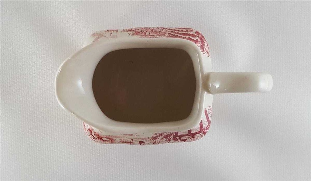 [45811557] Milchkännchen Enoch Wedgwood Dickens Coaching Days Rot gebraucht - gut Bild 5