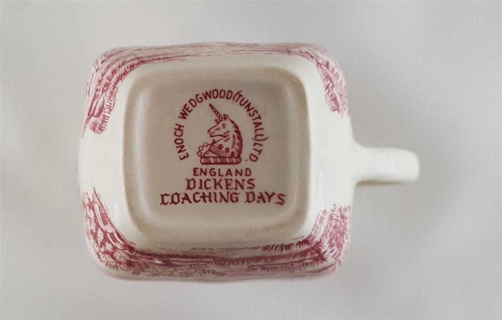 [45811557] Milchkännchen Enoch Wedgwood Dickens Coaching Days Rot gebraucht - gut Bild 6