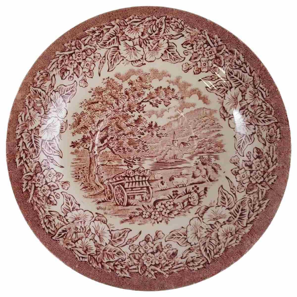[45811560] Untertasse für Kaffee 14,6 cm English Ironstone Tableware (EIT) EIT England Baumstäme auf Wagen Rot gebraucht - gut Bild 2