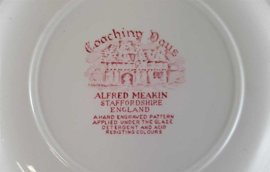 [45811562] Suppenteller 22,7 cm Alfred Meakin Coaching Days Rot gebraucht - gut Bild 4