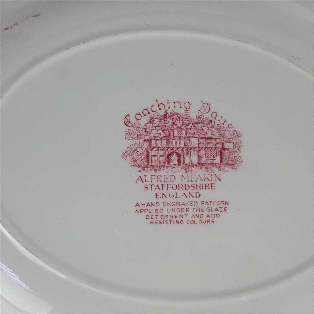 [45811563] Servierplatte Speiseplatte Fleischplatte Steakplatte 31x26 cm Alfred Meakin Coaching Days Rot gebraucht - gut Bild 5