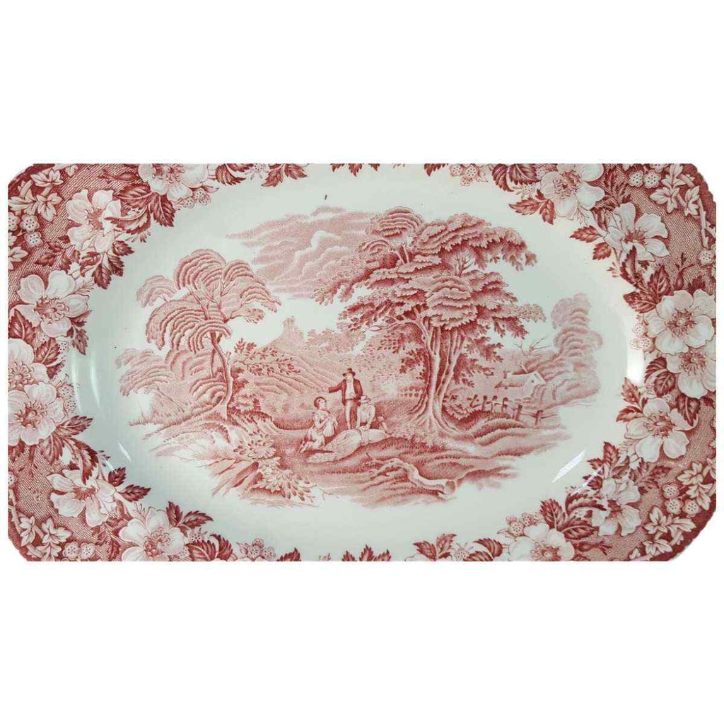 [45811565] Fleischplatte 31x24,5 cm Enoch Wedgwood Woodland Rot gebraucht - gut Bild 2