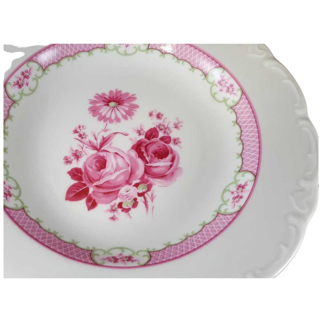 [45811644] Suppenteller 22,3 cm Schirnding Bavaria Rosendekor gebraucht - sehr gut Bild 2