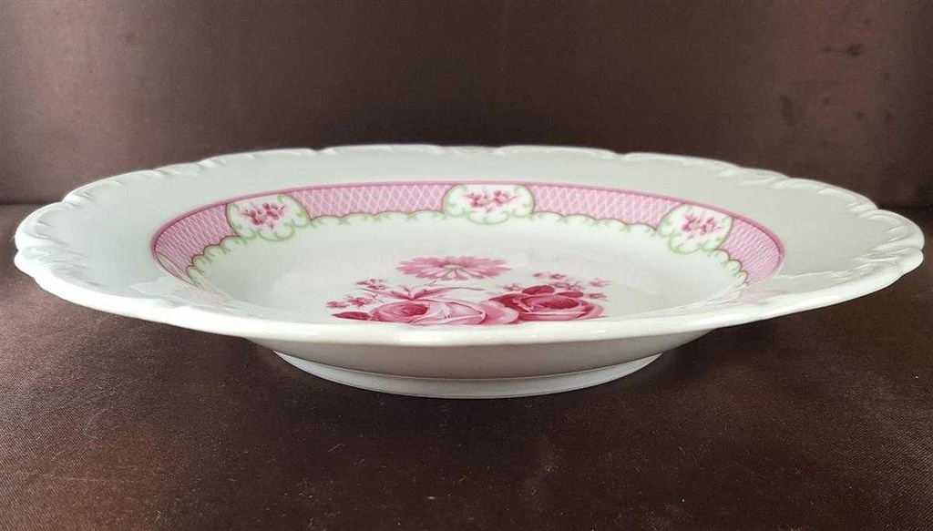 [45811644] Suppenteller 22,3 cm Schirnding Bavaria Rosendekor gebraucht - sehr gut Bild 4