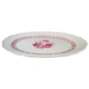[45811645] Servierplatte Speiseplatte Fleischplatte Steakplatte 32,8x22,5 cm Schirnding Bavaria Rosendekor Rosa gebraucht - sehr gut Bild 2