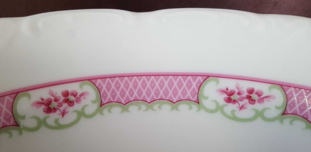 [45811646] Schüssel Servierschüssel 24,5 cm Schirnding Bavaria Rosendekor Rosa gebraucht - sehr gut Bild 3