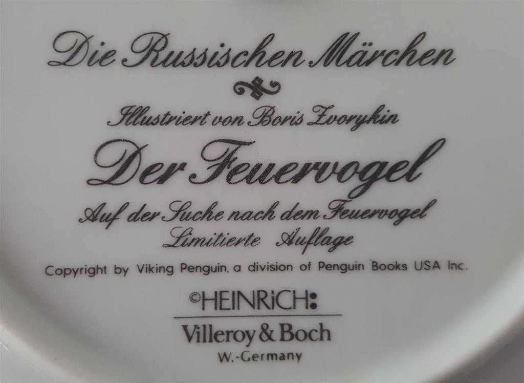 [45811691] Wandteller Villeroy & Boch Heinrich Die Russischen Märchen Der Feuervogel gebraucht - sehr gut Bild 5